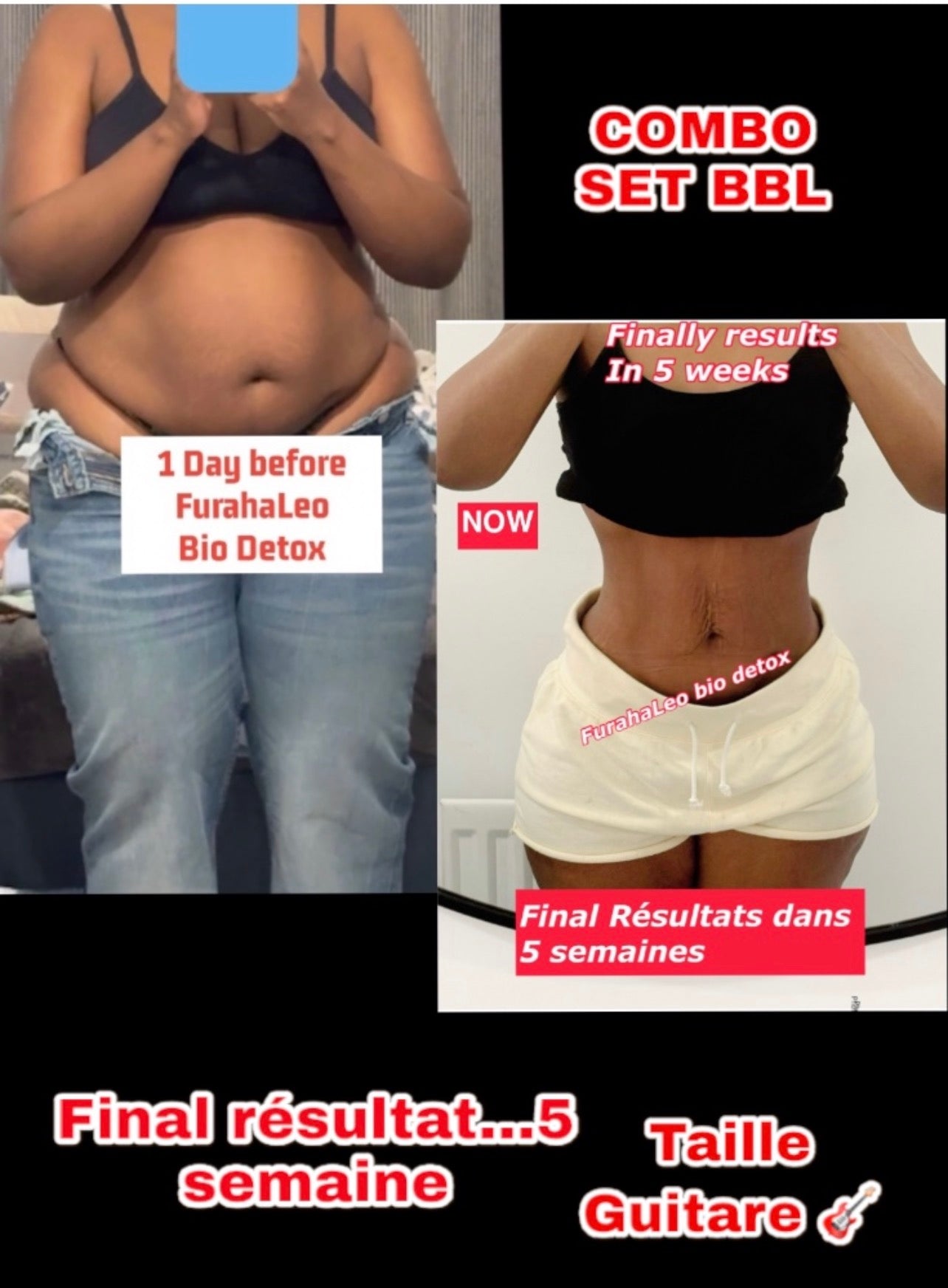 COMBO SET TUMMY — Complete 60-Day Wellness Programme ( Taille Guitar )
